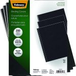 Fellowes Binding Linen Presentation Covers, Letter, Black, 200 Pack (5217001), Black Linen